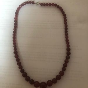 Pure Authentic Semi-Precious Garnet Stone Beaded Necklace